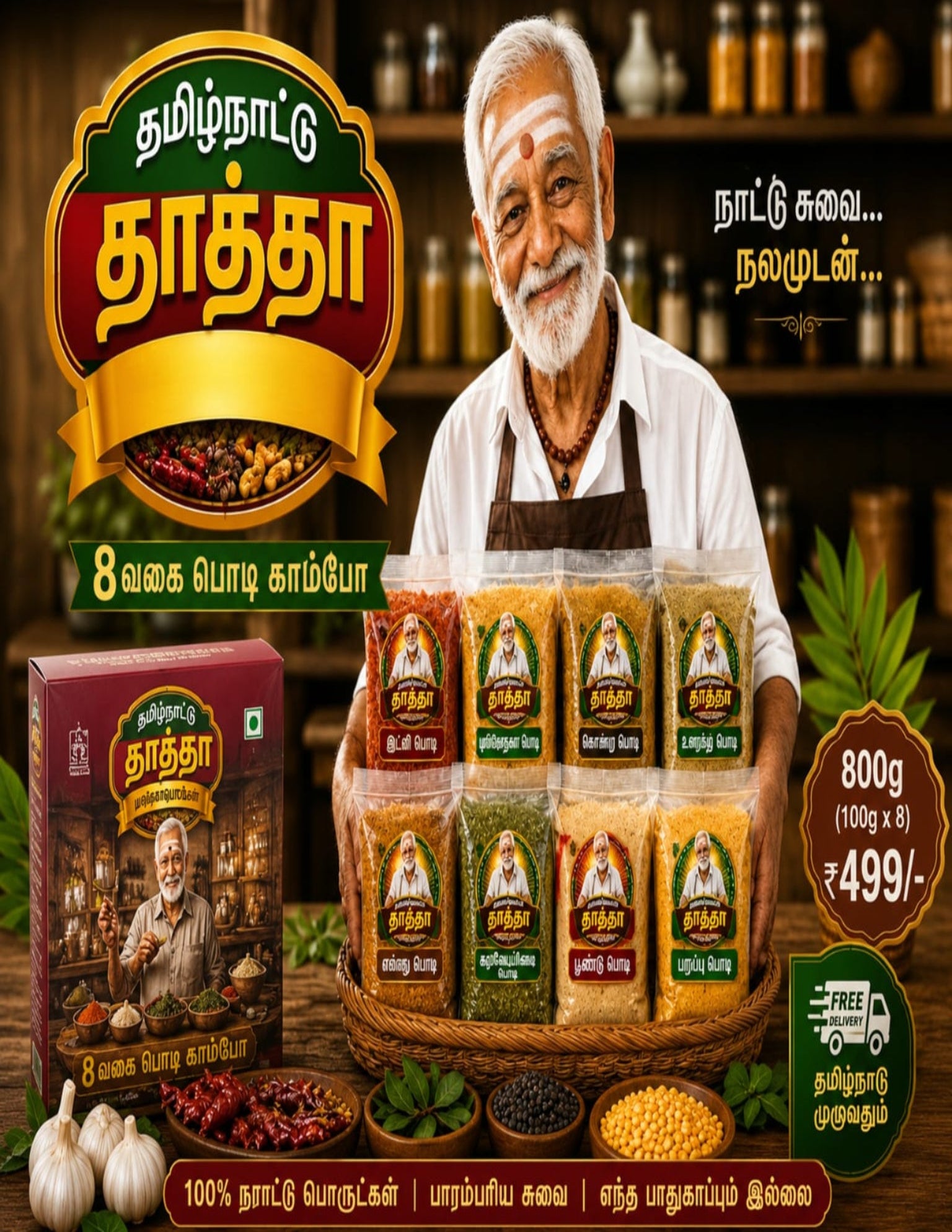 தமிழ்நாட்டு தாத்தா பொடி காம்போ (Podi Combo)