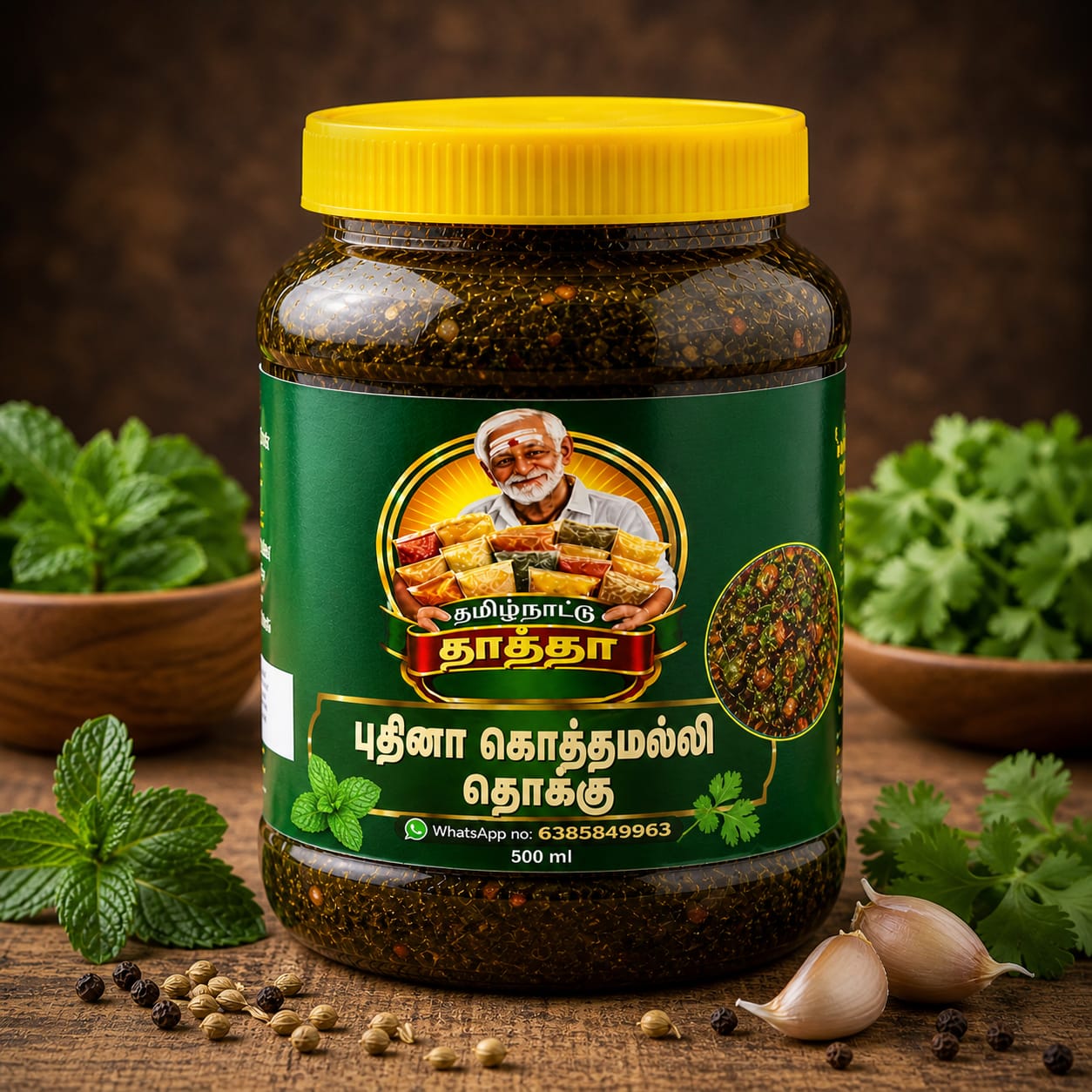 தமிழ்நாட்டு தாத்தா கொத்தமல்லி புதினா தொக்கு | Coriander Mint Thokku 500ml