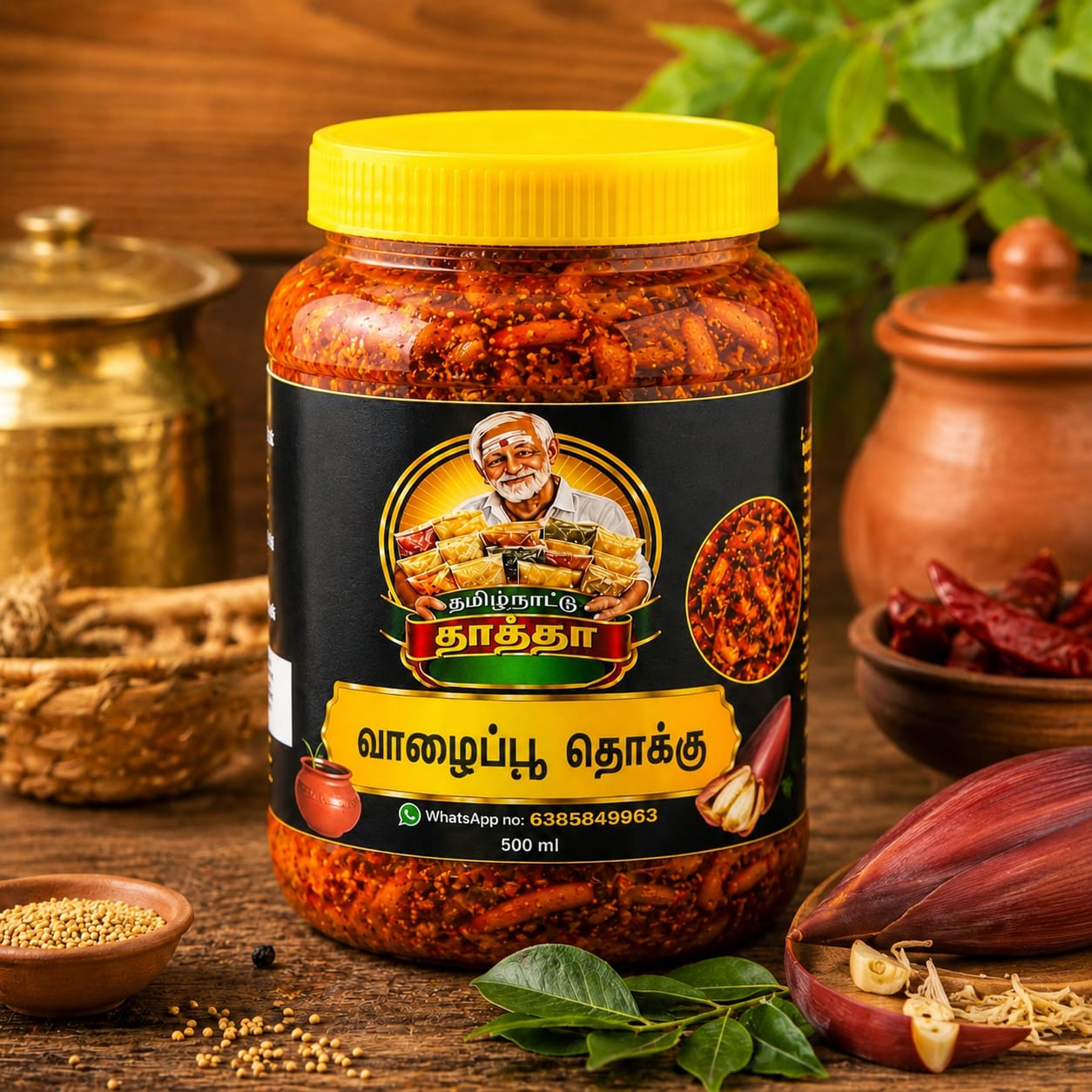 தமிழ்நாட்டு தாத்தா வாழைப்பூ தொக்கு 500ml | Traditional Banana Flower Thokku